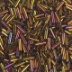 Miyuki Bugle 6mm Beads - Metallic gold iris 462